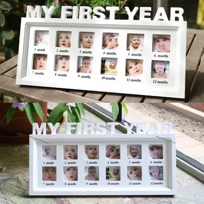 Creative DIY 0-12 Month Baby MY FIRST YEAR Pictures Souvenirs Commemorate Kids Growing Memory Gift Display Plastic Photo Frame