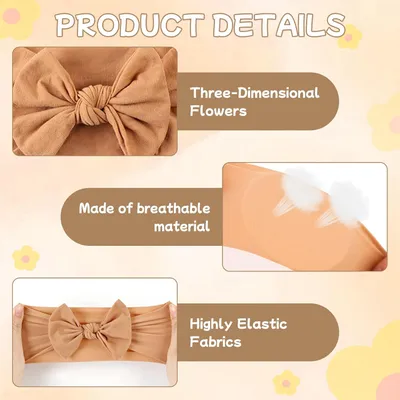 Super Stretchy Soft Knot Headbands With Hair Bows Head Wrap Hair Accessories For Newborn Baby Girls Infant Toddlers Kids