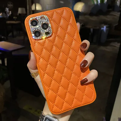 Ladies Fashion Leather Lattice Phone Case