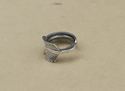 Eagle Head Feather S925 Sterling Silver Ring Men