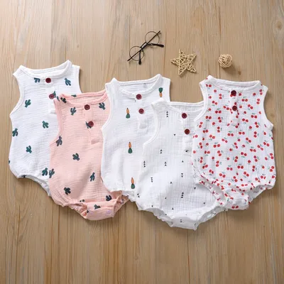 Infant Baby One-Piece Romper Sweat-Absorbent And Breathable Triangle Romper