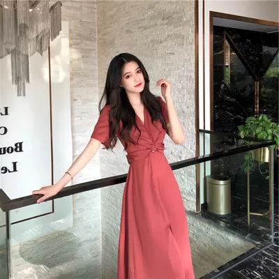 Light Yellow Long Skirt French Bellflower Waist Dress