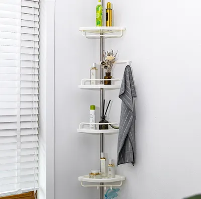 Bathroom Storage Rack Punch Free Telescoping