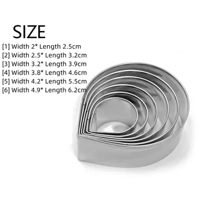 6-Piece Fondant Cake Rose Petal Cookie Stainless Steel Mold