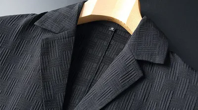 Men's New Light Luxury Dark Pattern Pleated Casual Suit