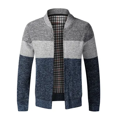 Cardigan sweater men's long-sleeved stand collar sweater