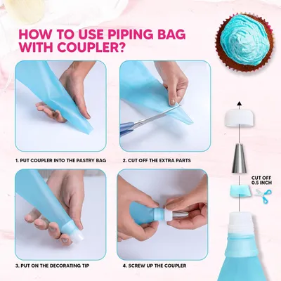 Piping Bags And Tips Set, 11.8 Inch 100 Anti Burst Piping Bags, 124 Pcs Cake Decorating Kit With 16 Piping Tips, 1 Reusable Pastry Bags, 3 Cake Scrapers, 2 Couplers, And 2 Icing Bags Ties