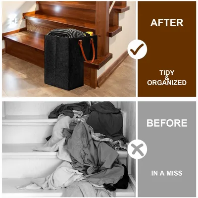 Home Staircase Felt Portable Storage Basket