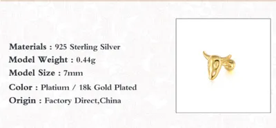 Fashion Diamond Threaded Ear Piercing Women
