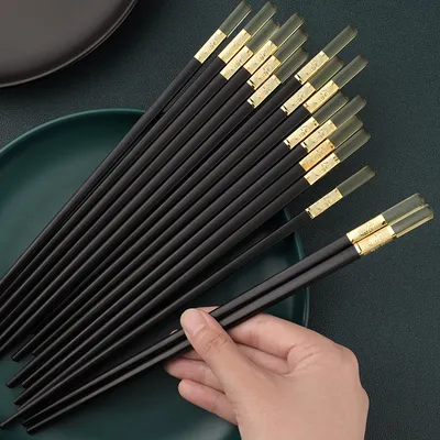 New Household Alloy Chopsticks Amber Gold Resistant To High Temperature