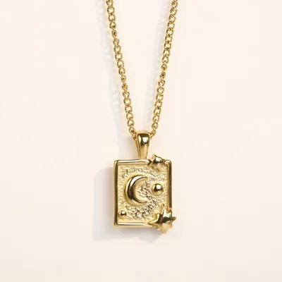 Square Pendant Titanium Steel Necklace Women