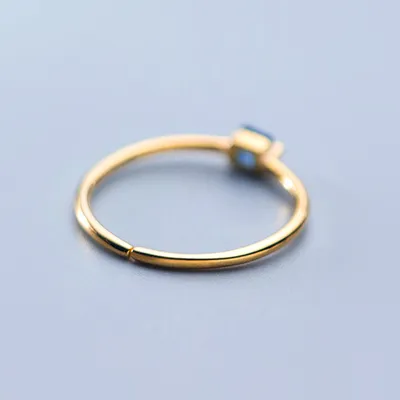 Fashion Square Blue Zircon Ring Women