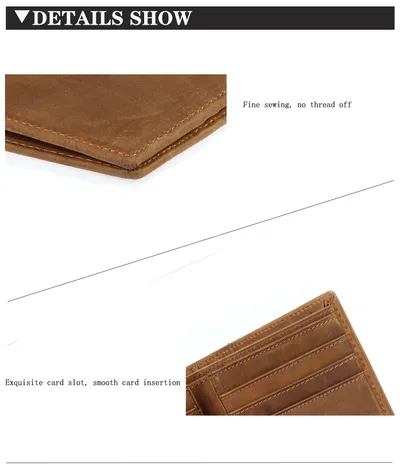 Horse Leather Men Wallet Leather Wallet Men Ultra-Thin Casual Short Wallet