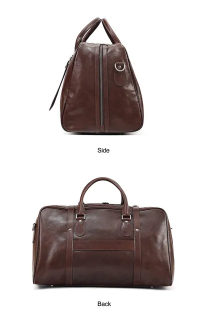 Vegetable Tanned Leather Luggage Bag, Men's Bag, Sports And Fitness Bag, Genuine Leather Business Handbag, Short Distance Outdoor Travel Bag