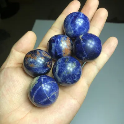 Blue Stone Ball Ornament Original Polished Crystal