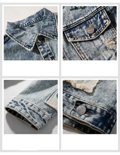 Retro Denim Men's Print Tide Brand Nostalgic Jacket