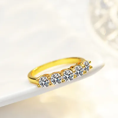 5-star Seven Star Diamond Female S925 Silver Ring