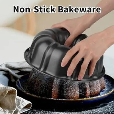 Non-stick Cake Pan Heavy Duty Carbon Steel Fluted Tube Round Cake Baking Pan Pound Cake Pan Buntz Cake Pan Tube Bakeware Cake Mold Baking Mold For Jello Gelatin Chocoflan Flan