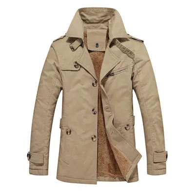 Men's Fashion Casual Fleece Overcoat Coat
