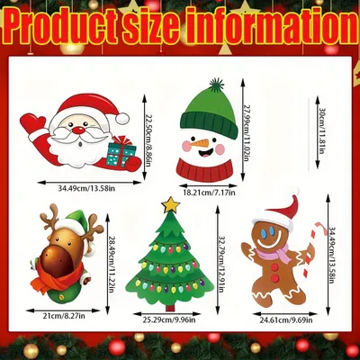 مجموعة لافتات حديقة عيد الميلاد، كما هو موضح في الصورة، 5 قطع