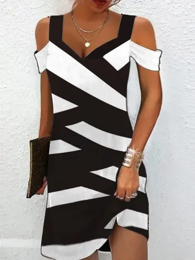 Women's Printed Slim Fitting Dress