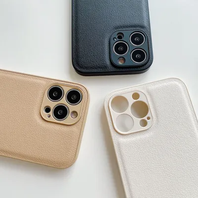 Solid Colour Leather Silicone Phone Case