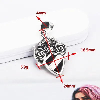 S925 Sterling Silver Simple Cross Crown Shield Pendant