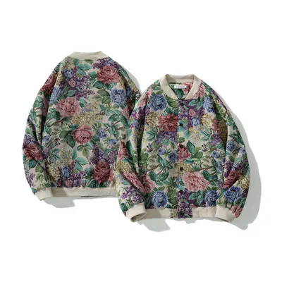 men's retro trend harajuku jacquard jacket