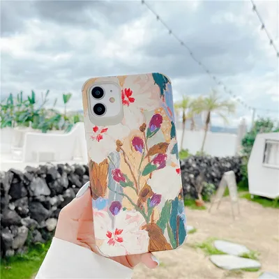 Vintage oil painting flower phone case
