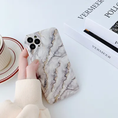 Mobile Phone Cover With Golden Marble