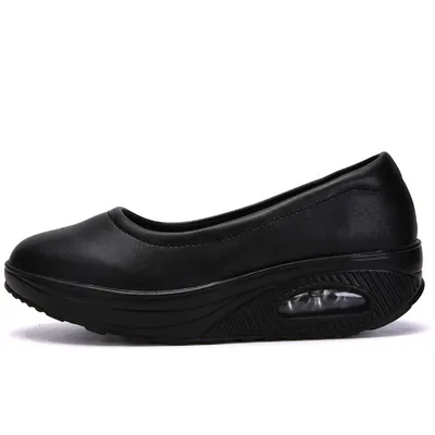 Plus size women's casual heightened wedge heel shoes