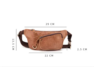 Crossbody Phone Waist Chest Bag Top Leather Men's Bag
