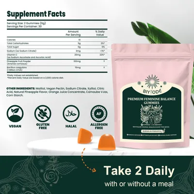 Factory Ready Stock Wholesale OEM ODM Custom Vaginal Vitamin Healthy Vaginal Flora Feminine Balance Gummies For Digestive And Immune Enhancement