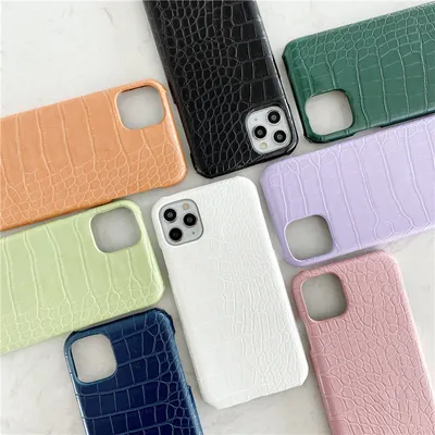 Pattern Leather Phone Case Half Hard Shell