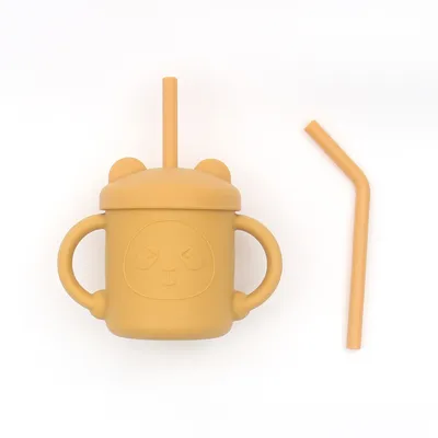 Tableware Infant Children's Silicone Learning Drink Straw Cup