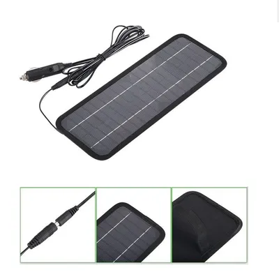 5W portable solar car battery charger solar charging car emergency charging supplement loss
