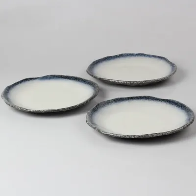 Ceramic Round Dinner Plate Iron Plate Features Japanese Style