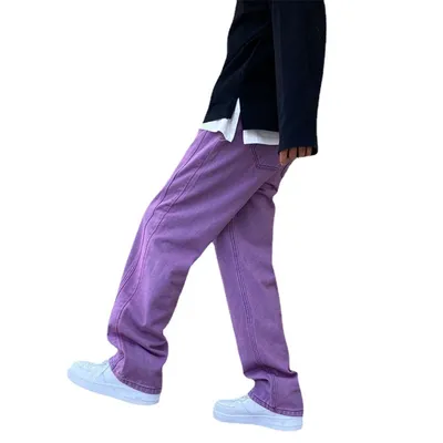 Men's Wide Leg Retro Fashionable Pendant Jeans
