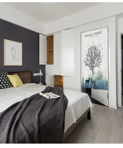 Household fabric door curtain