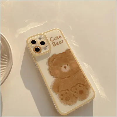 Brown Plush Bear Phone Case Cat Eye
