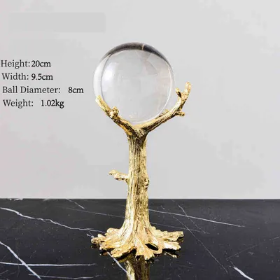 Nordic Light Luxury Metal Crystal Ball Craft Decoration