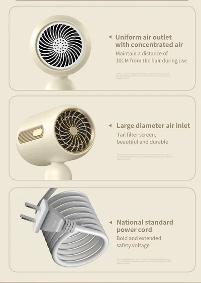 F41 Hair Dryer 1900W High-Speed Electric Turbine Airflow Low Noise Constant Temperature And Quick