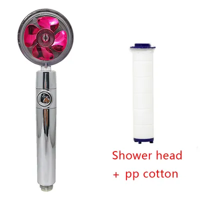 Shower Head Water Saving Flow 360 Degrees Rotating With Small Fan ABS Rain High Pressure Spray Nozzle Bathroom Accessories
