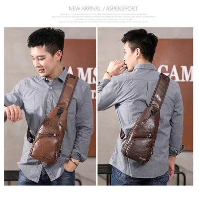USB Portable Charging Chest Bag Messenger Bag