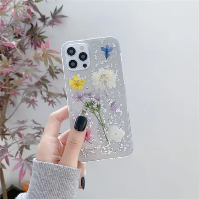 Silver Foil Dried Flowers For Mobile Phone Cases Epoxy Transparent