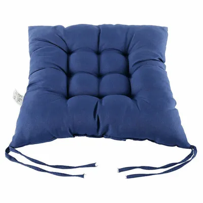 4 Pack Seat Pad Dining Room Garden Kitchen Chair Seat Cushions Tie On Plain UK
