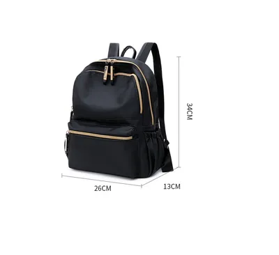 Waterproof Oxford Backpack Women Black School Bags