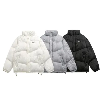 Thickened Cotton Padded Men's Plain Pleated Bread Jacket