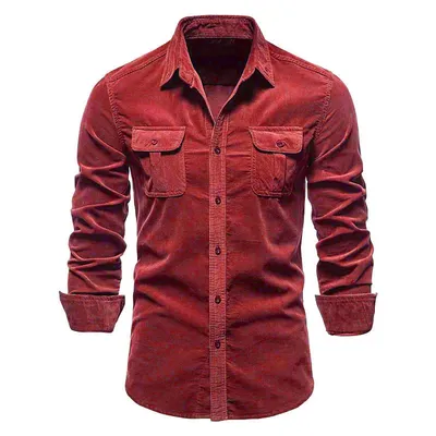 Japanese Corduroy Men's Business Slim Casual Shirt