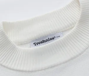 Cotton English Heart Dissolving Printing Foaming Sweater Pullover Knitwear
